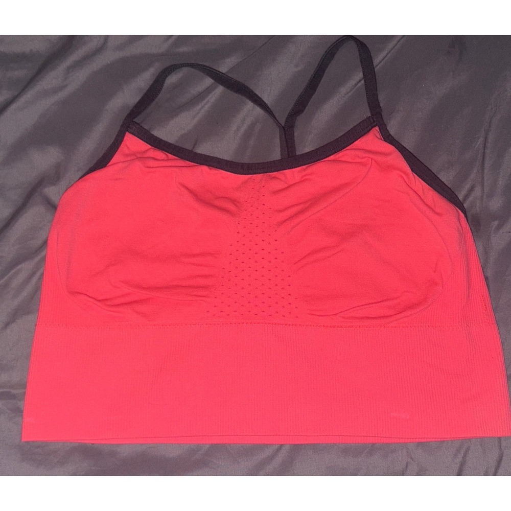 Fruit of the Loom Women's Neon Orange Longline Lowβ Impact Sports Bra, Large